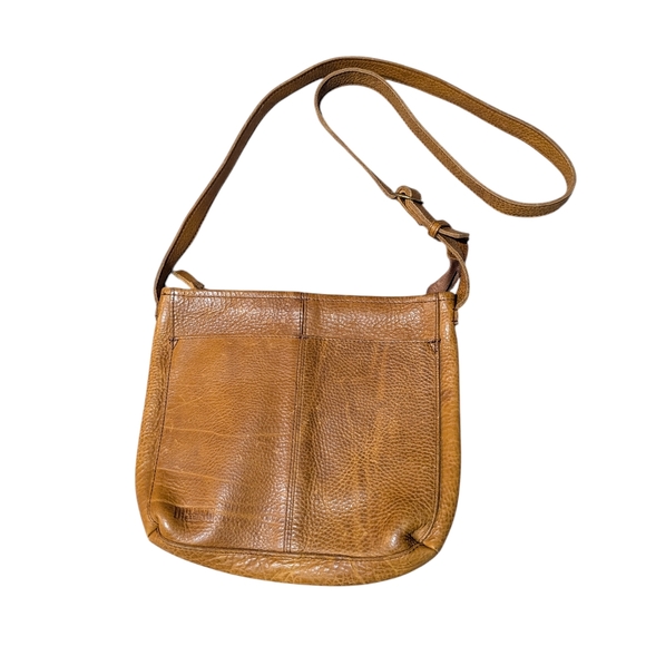 Duluth Lifetime Leather Purse Crossbody Bag Cognac Travel Shoulder Pebbled